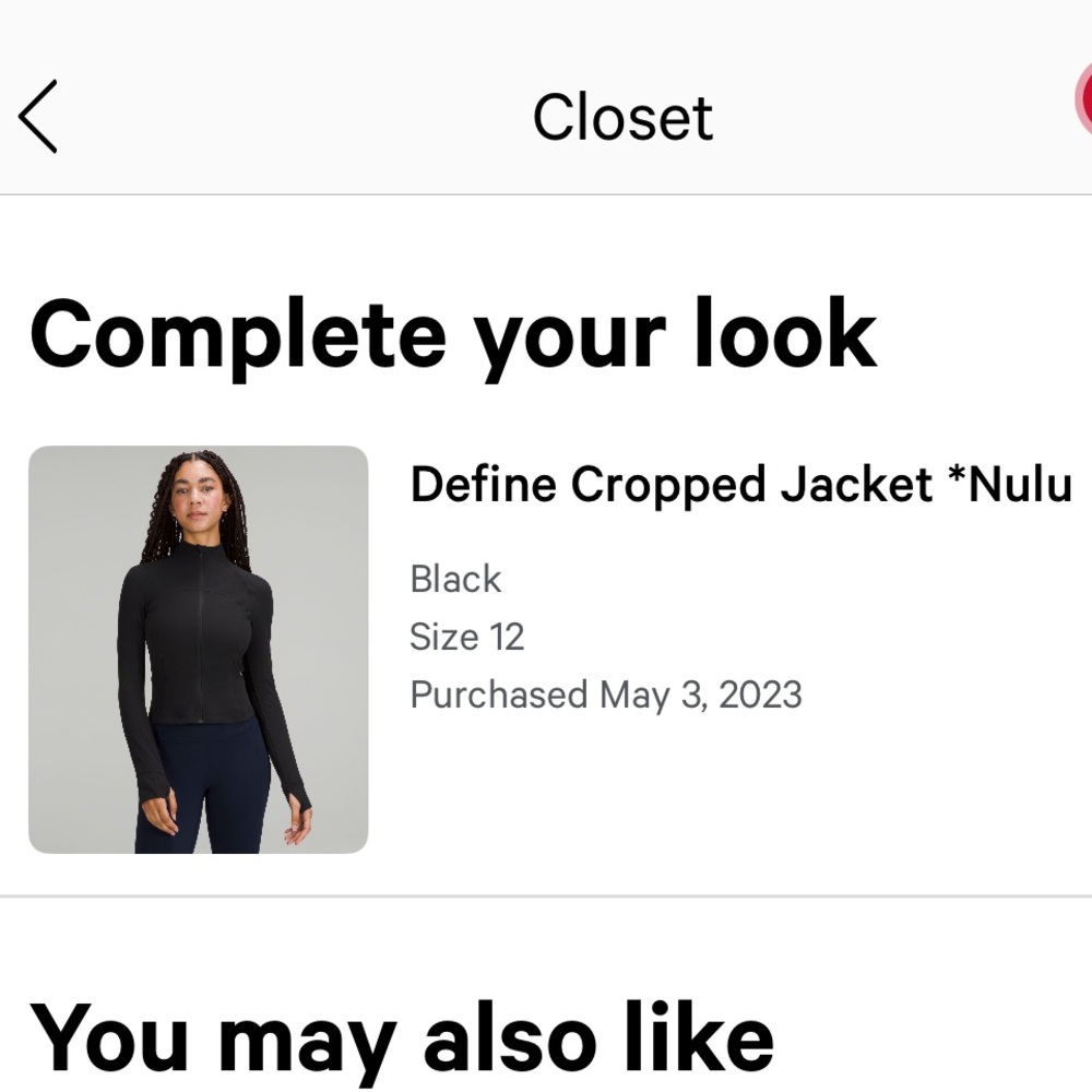 Nulu Lululemon Black Jacket